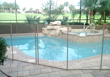 Beige Pool Fence