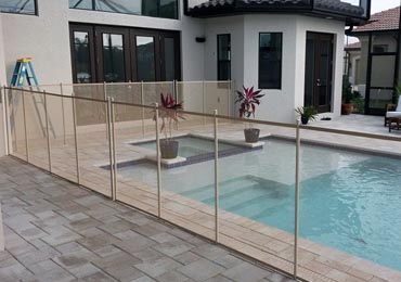 Beige Pool Fence