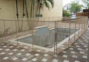 Beige Pool Fence