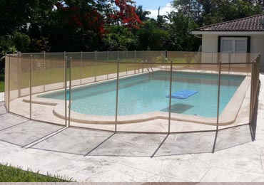 Beige Pool Fence