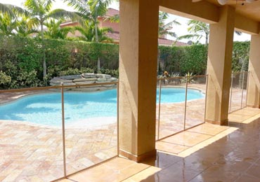Beige Pool Fence