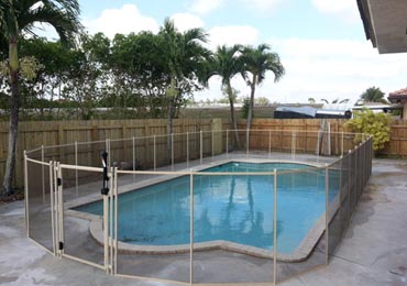 Black/Beige Pool Fence