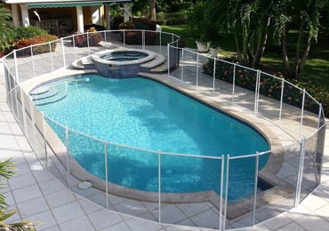 Black/White Pool Fence