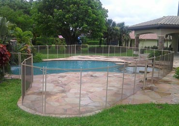 Brown/Beige Pool Fence