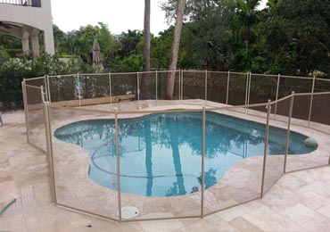 Brown/Beige Pool Fence