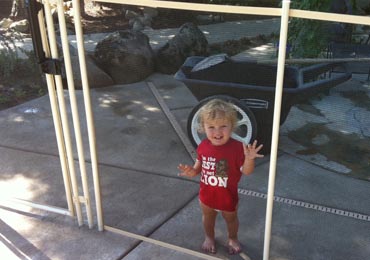 Brown/Beige Pool Fence