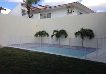 White Pool Fence