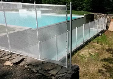 White Pool Fence