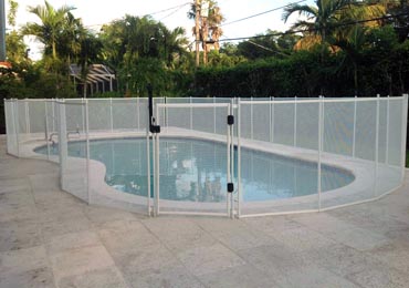 White Pool Fence